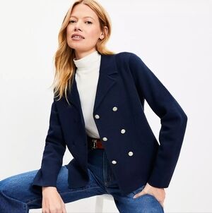 LOFT Double breasted Sweater Blazer